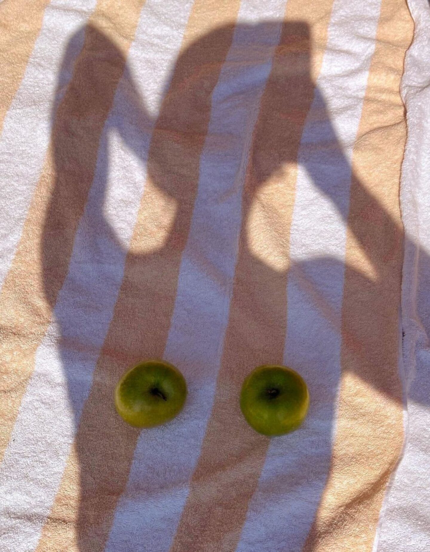 Limes as boobs on towel