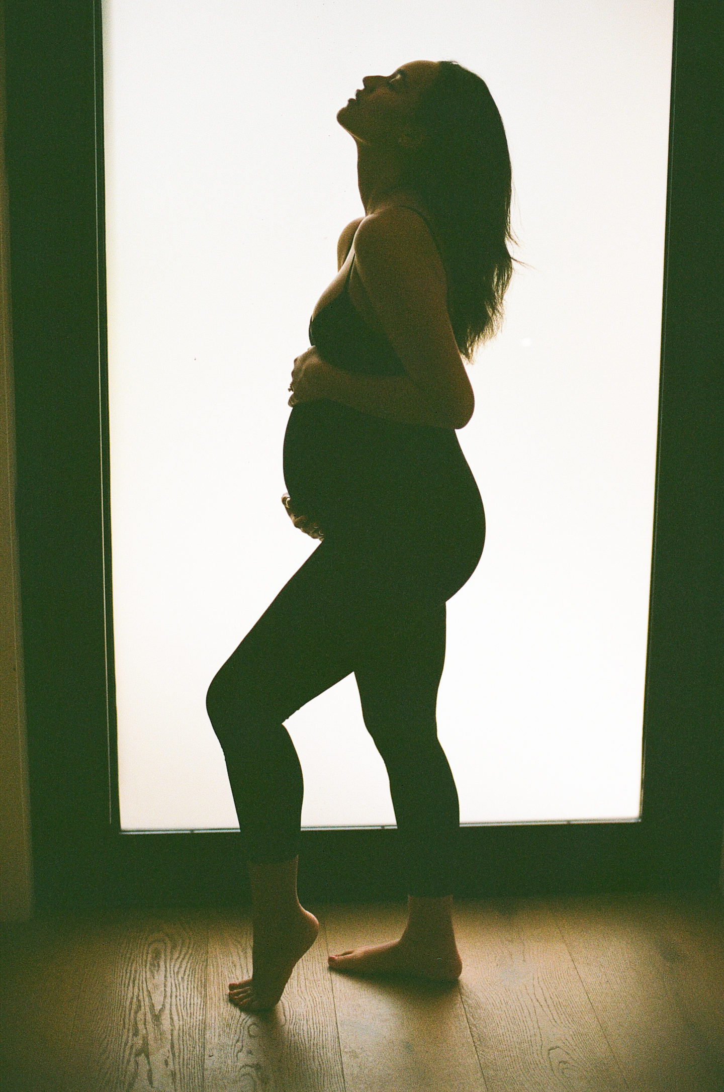 pregnant woman in profile