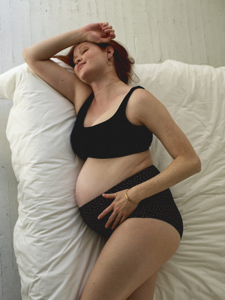 pregnant woman in bed