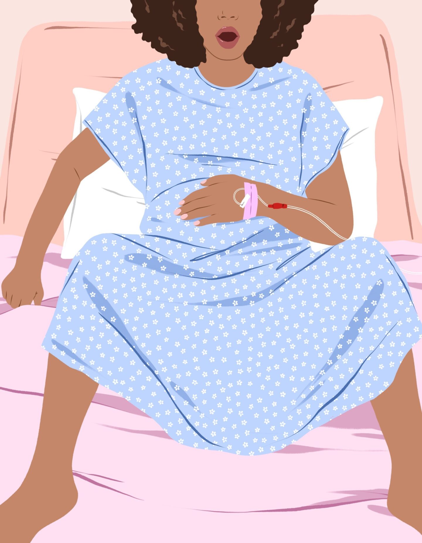 illustration of woman in labor